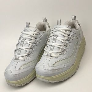 Sketchers Shape-Ups White Leather Walking Toning